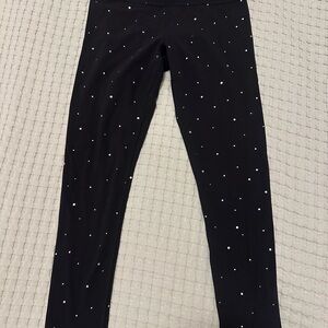 All in Motion Black and Silver Dot Girls Leggings